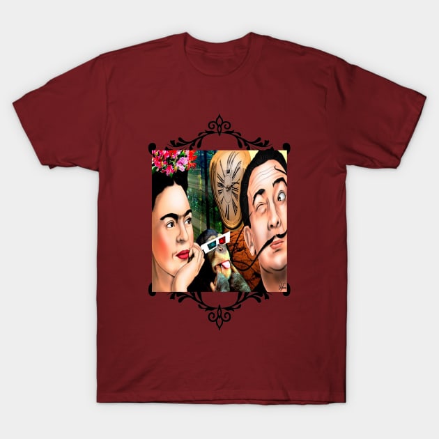 Frida e Dali T-Shirt by JEFF FONSECART